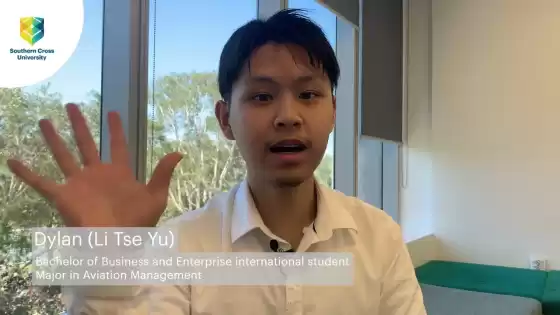 Dylan Tsu studies aviation management at Southern Cross University